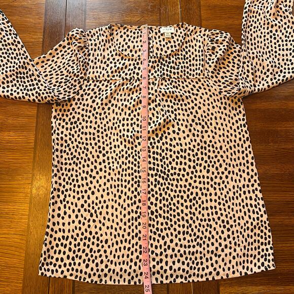 🐆 J.Crew XS Cheetah Print Puff Sleeve Blouse AG681 Tunic Top - Picture 7 of 13